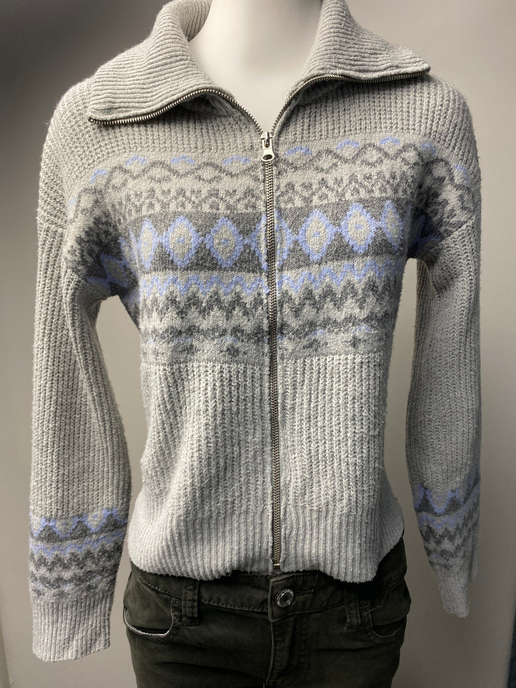 Pink Rose Gray Sweater (S)