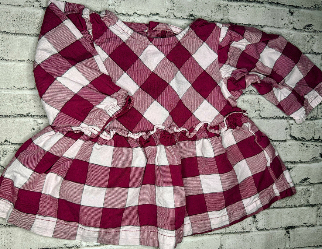 Carter’s: Maroon Checker Dress- 3M