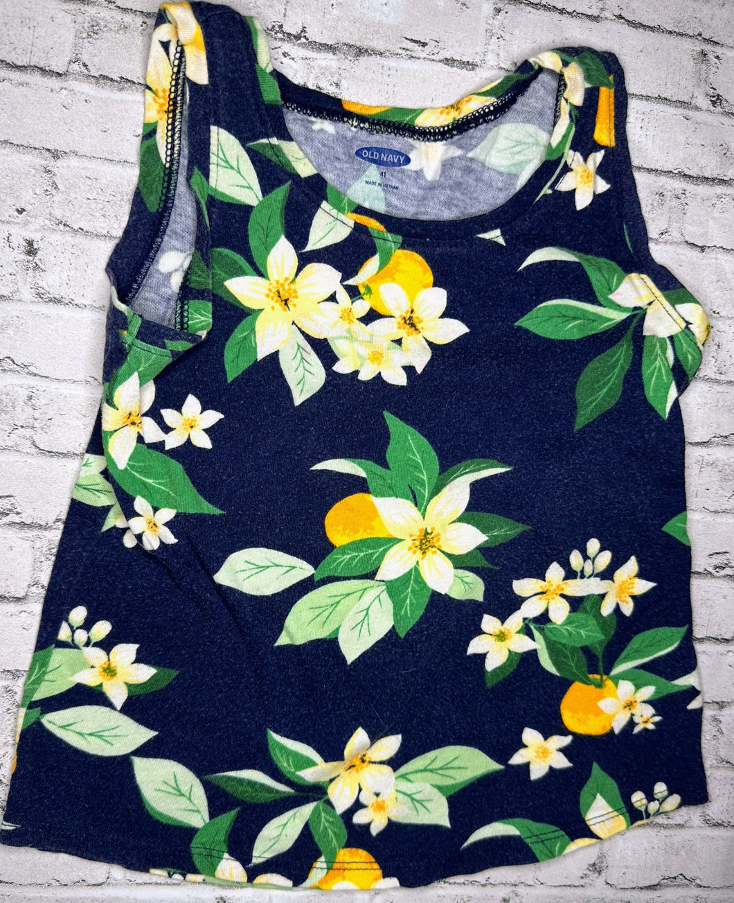 Old Navy: Navy Floral Tank- 4T