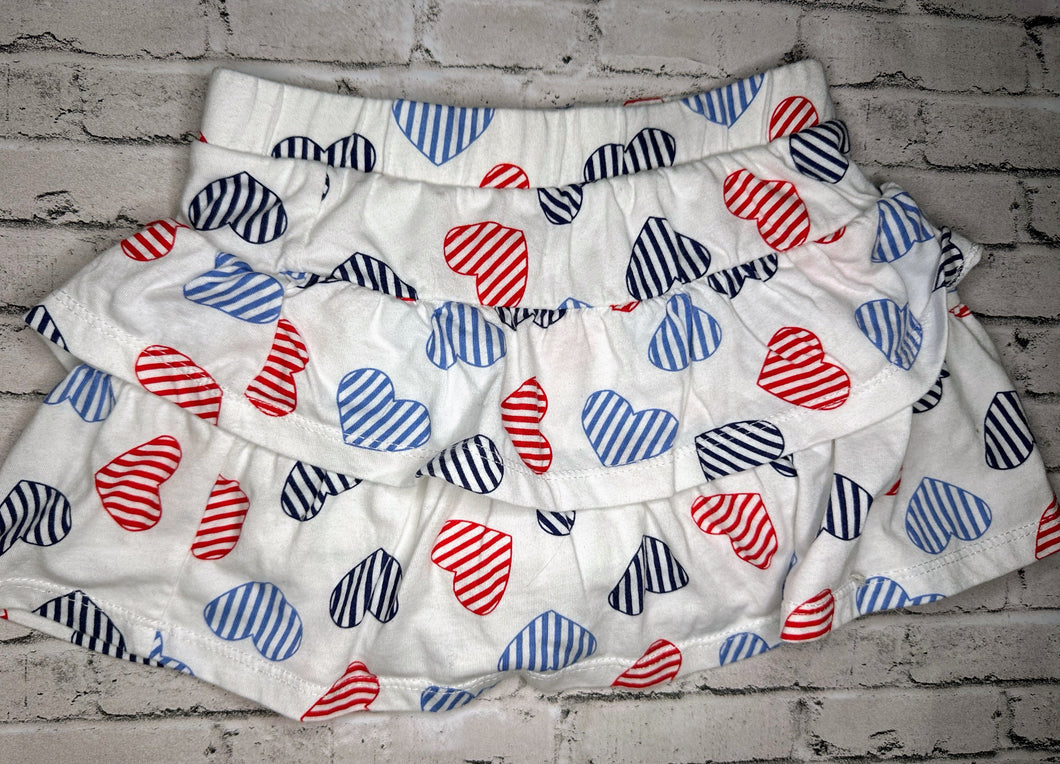 Patriotic Heart Skirt- 4T