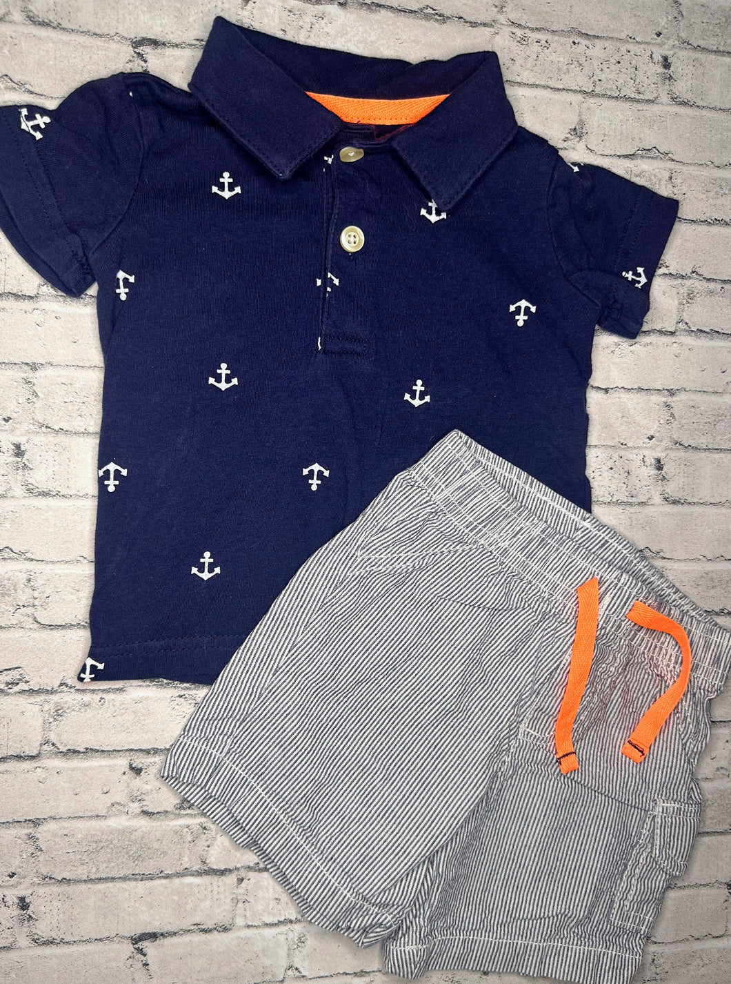 Carter’s: 2pc Anchor Polo Set- 12m