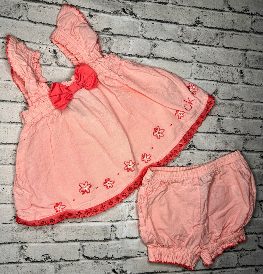 Calvin Klein: 2pc Pink Summer Set- 0/3m