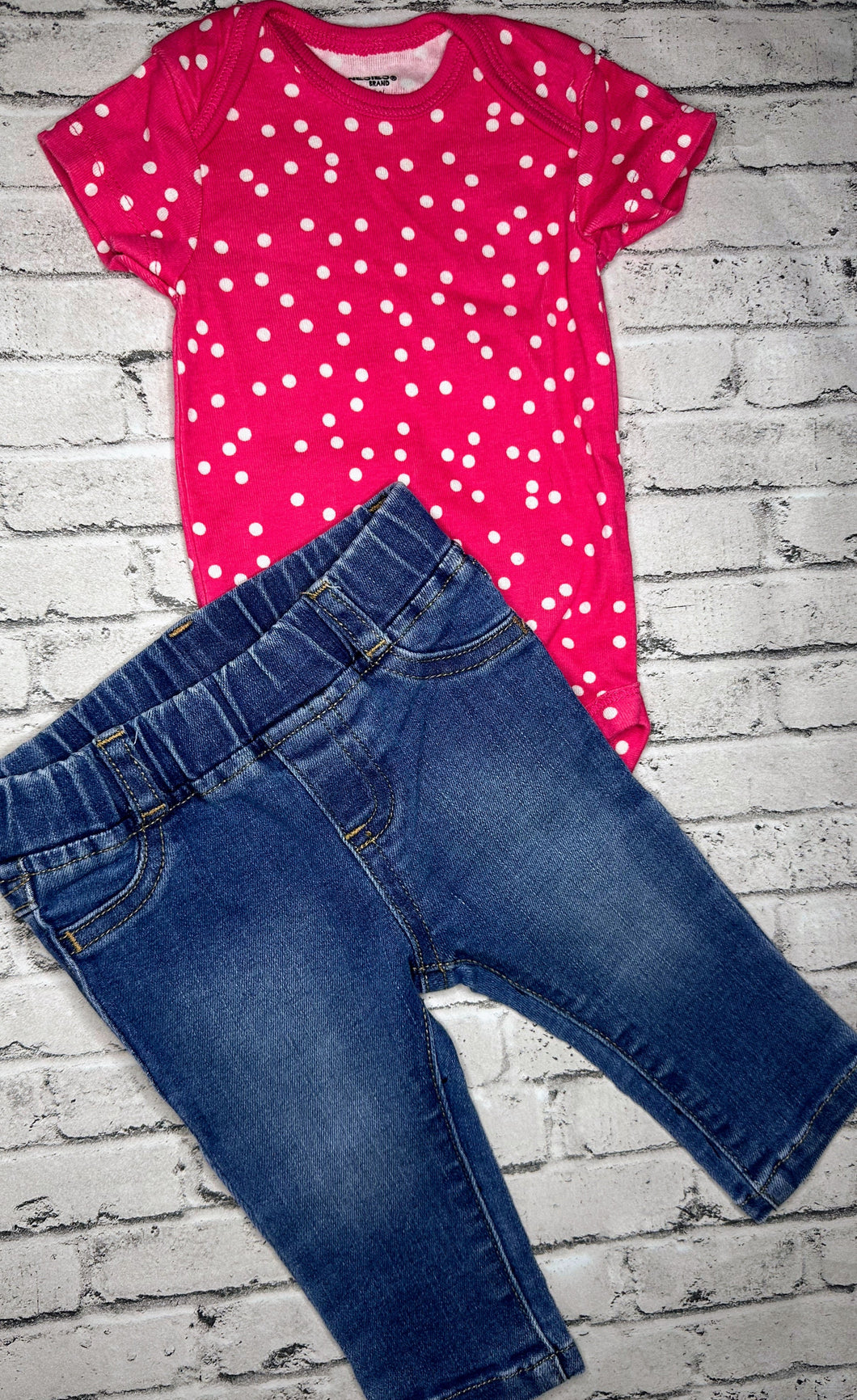 2pc Pink Dot Set- 0/3m