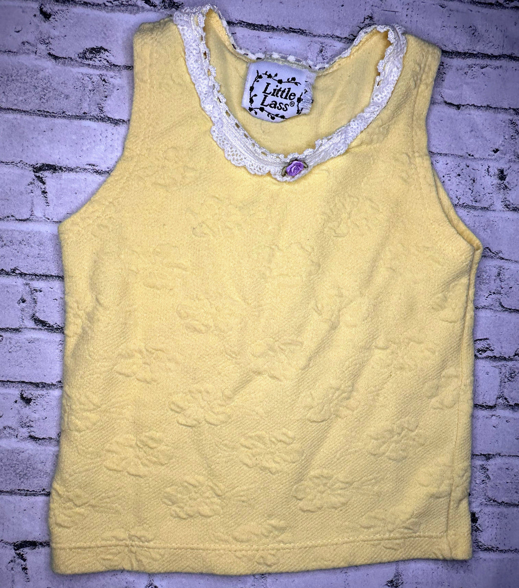Little Lass: Yellow Floral Tank- 2T