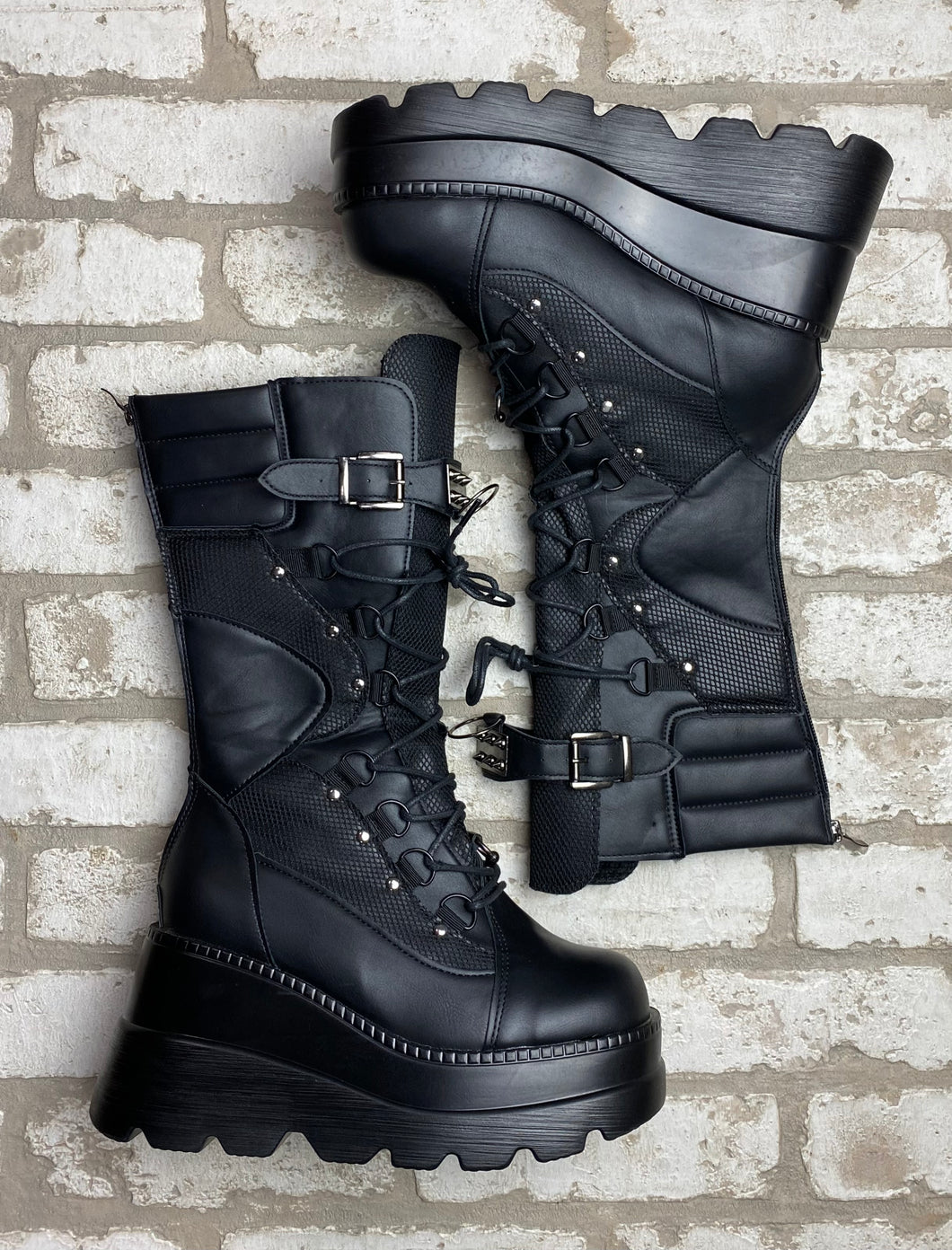 Boutique Faux Leather Boots NEW!- (Size 8.5)