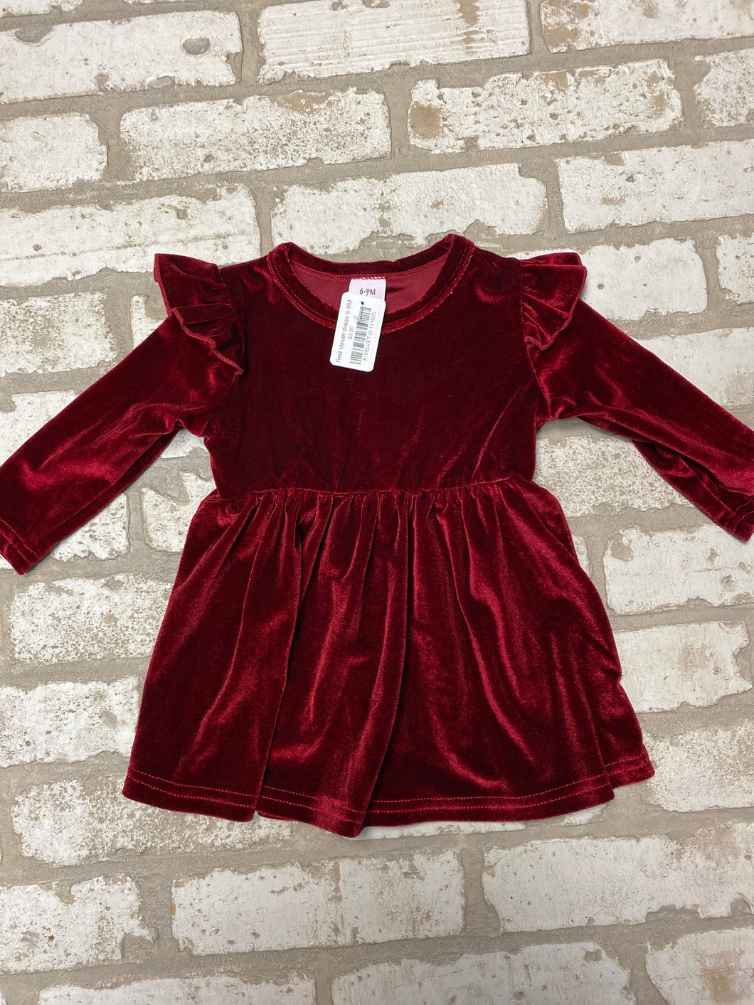 Red Velvet dress 6-9M