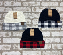 Load image into Gallery viewer, C.C. Buffalo Plaid Cuff Beanie NEW!
