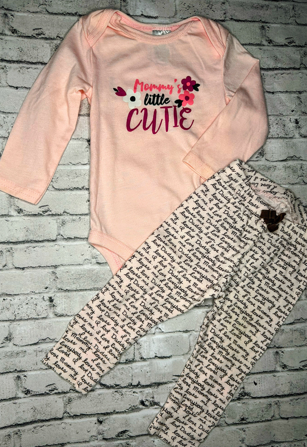 2pc “Mommy’s Little Cutie” Set- 3/6m