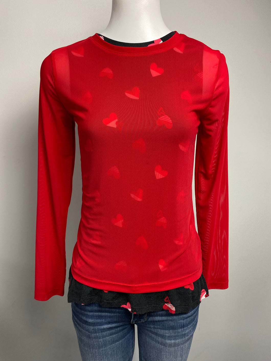 2 PC Sheer Red Top (XS)