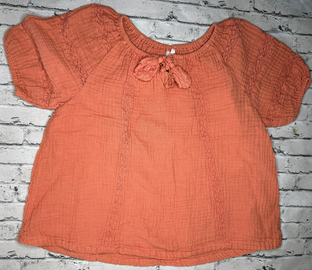 Wonder Nation: Peach Lace Top- 6/6x