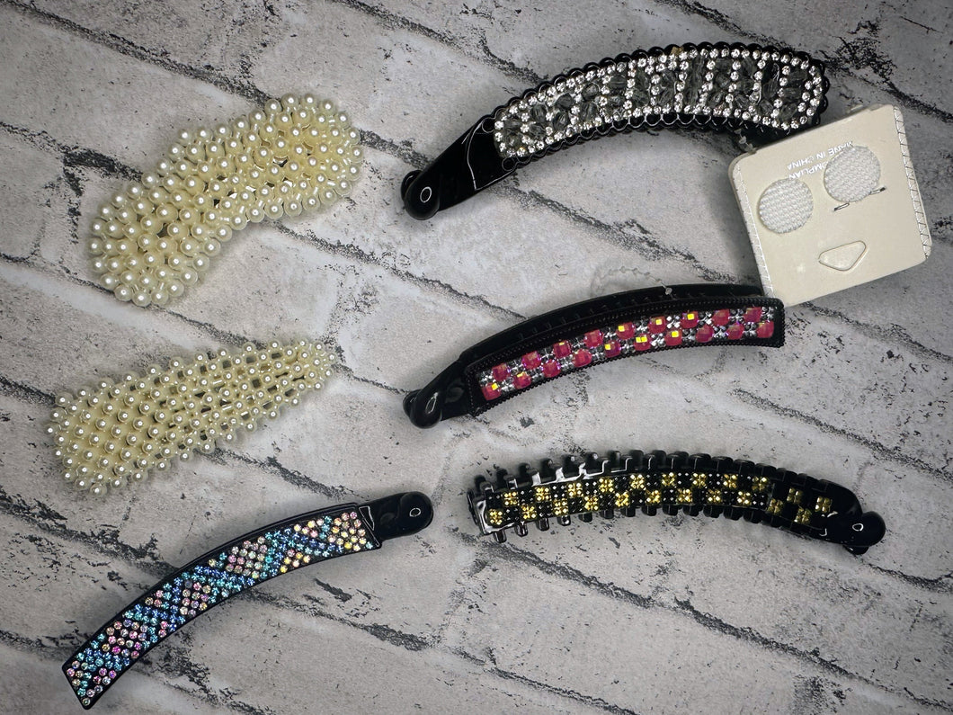 6pc Pearl + Sparkle Clips