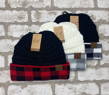 Load image into Gallery viewer, C.C. Buffalo Plaid Cuff Beanie NEW!
