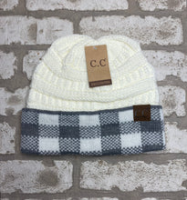 Load image into Gallery viewer, C.C. Buffalo Plaid Cuff Beanie NEW!
