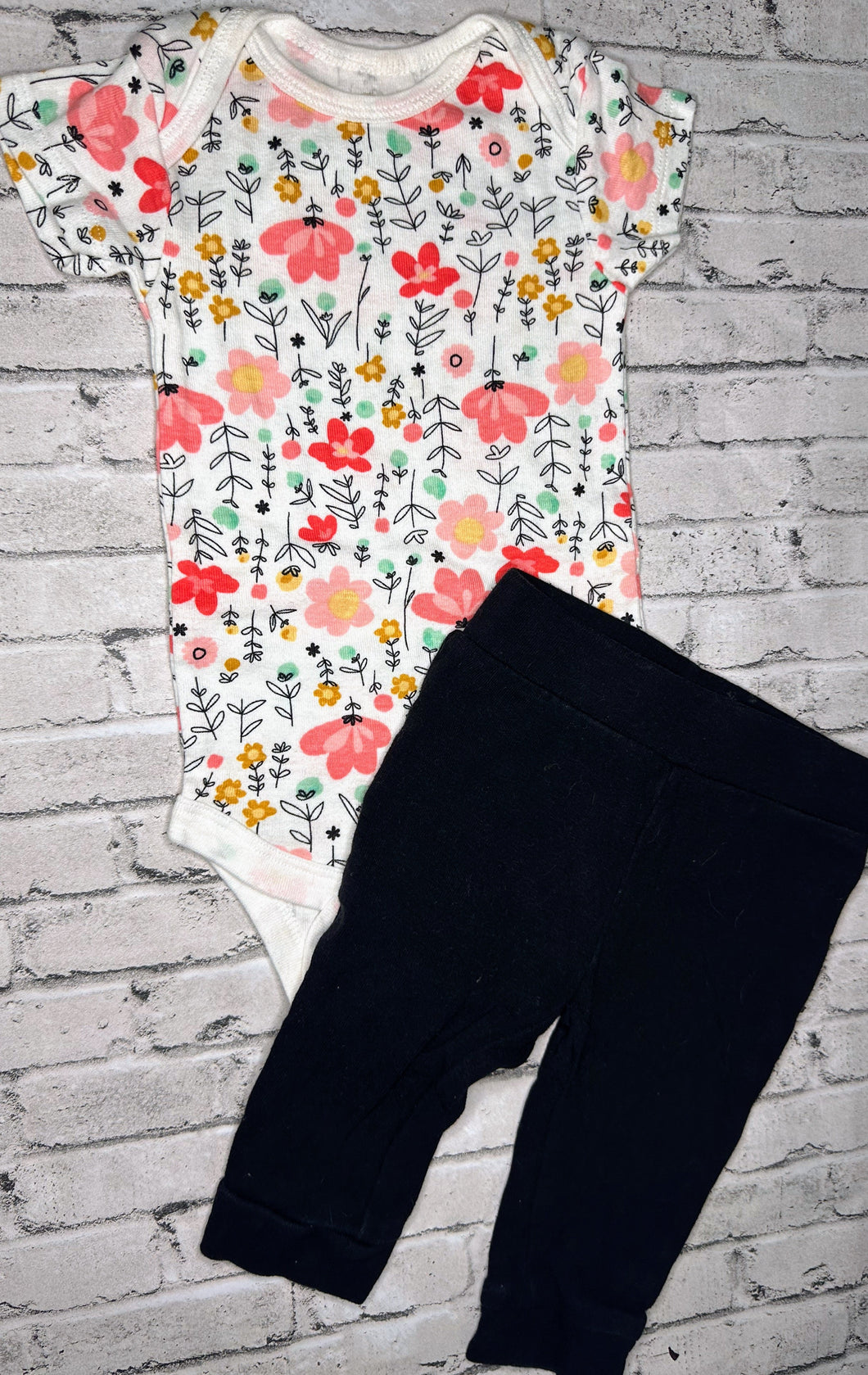 2pc Floral Set- 3/6m
