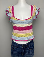 Load image into Gallery viewer, Sincerely Jules Crochet Ruffle Sleeve- (M)
