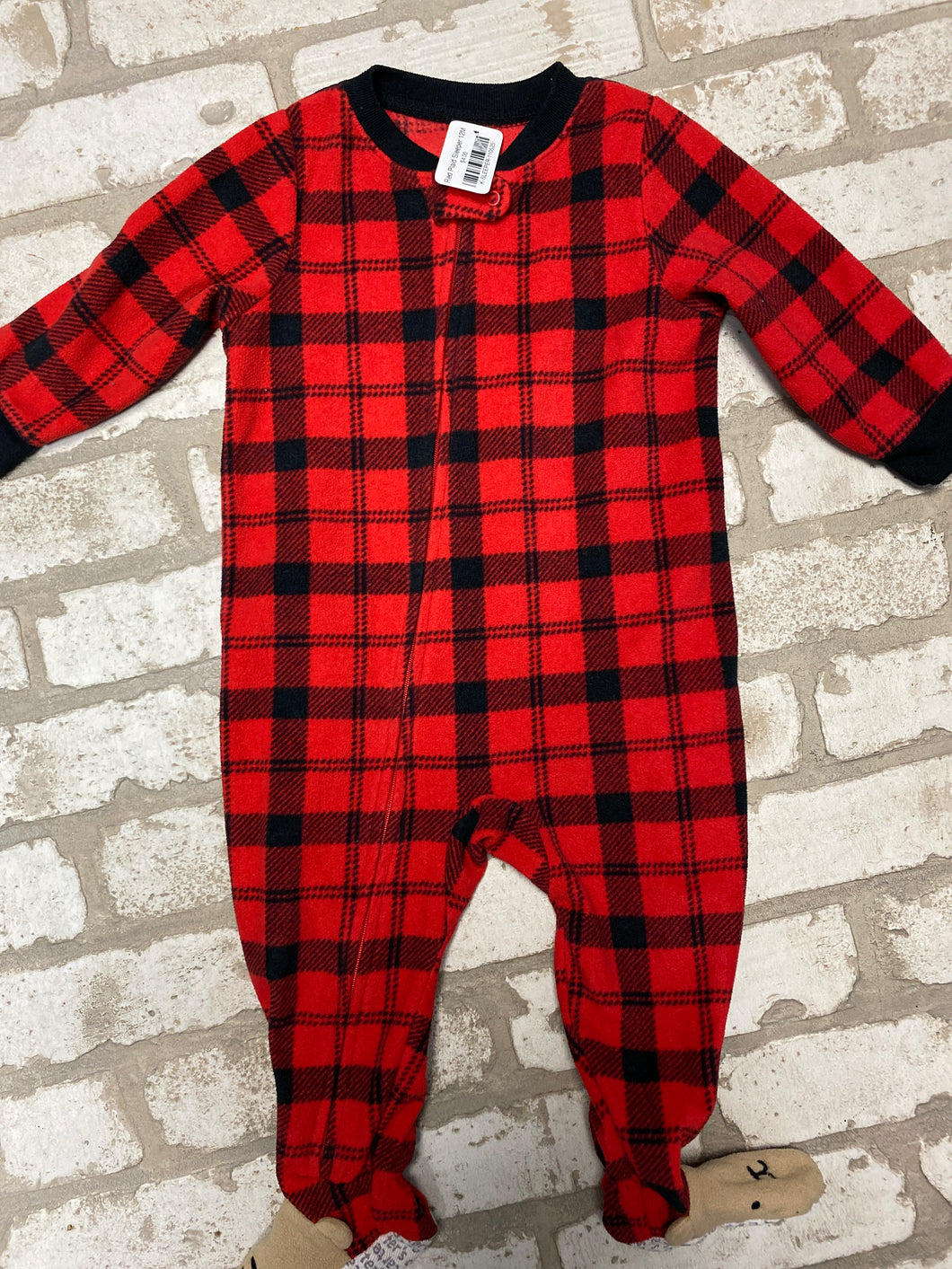 Red Plaid Sleeper 12M