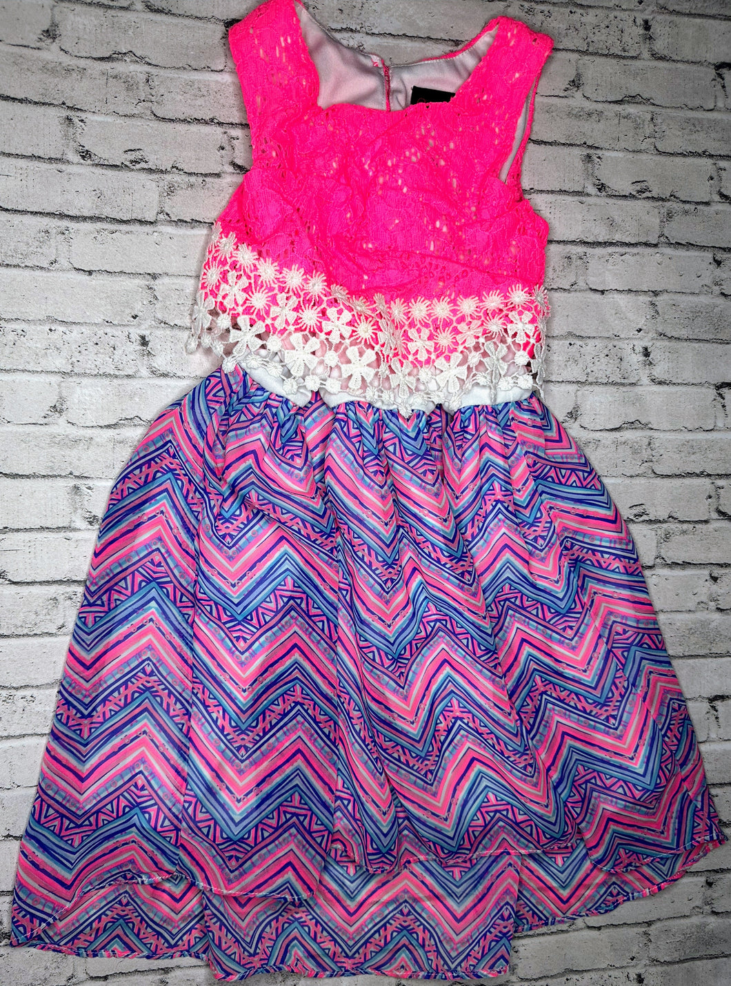 Girls Rule: Neon Lace Trim Vest - 5T