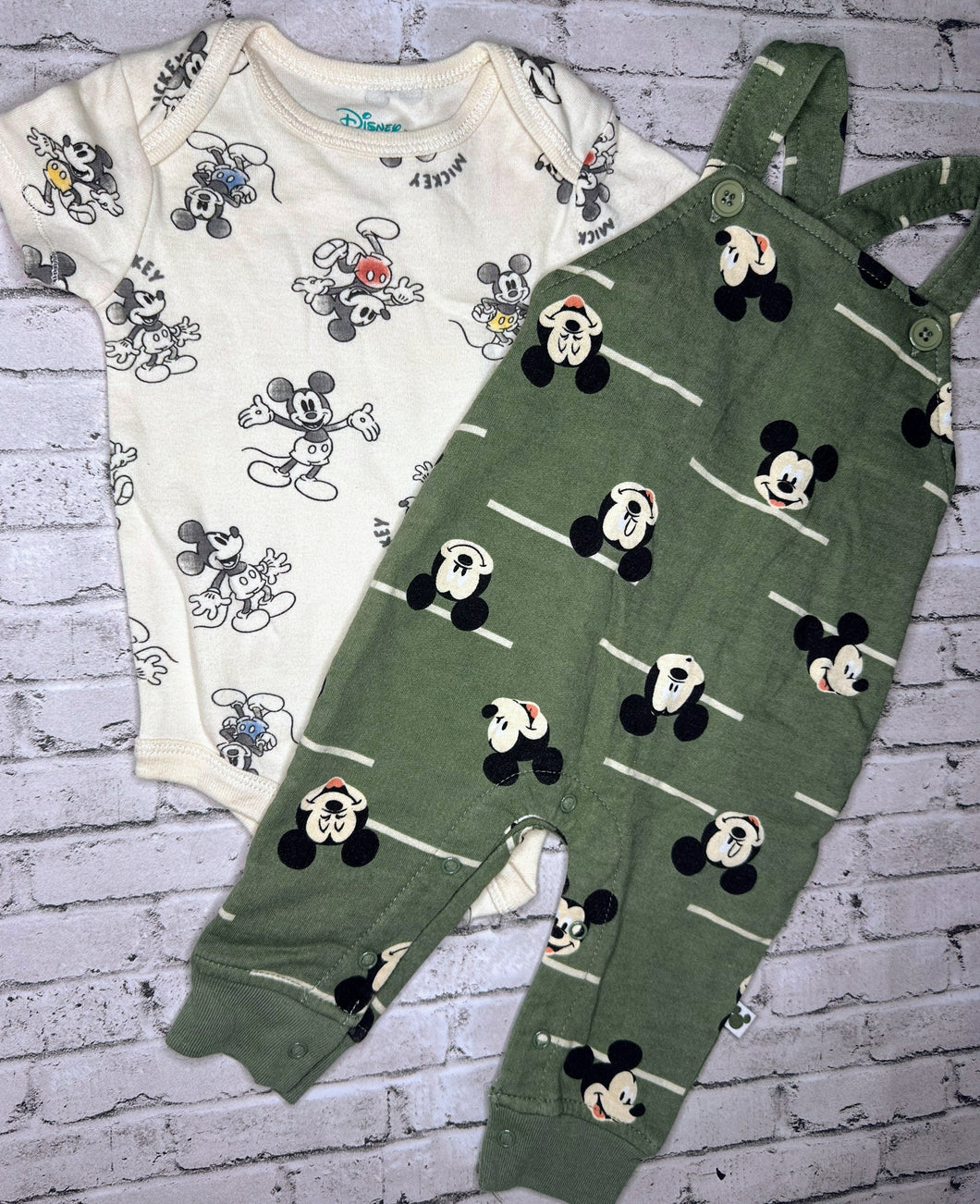Disney: 2pc Mickey Overall Set- 3/6m