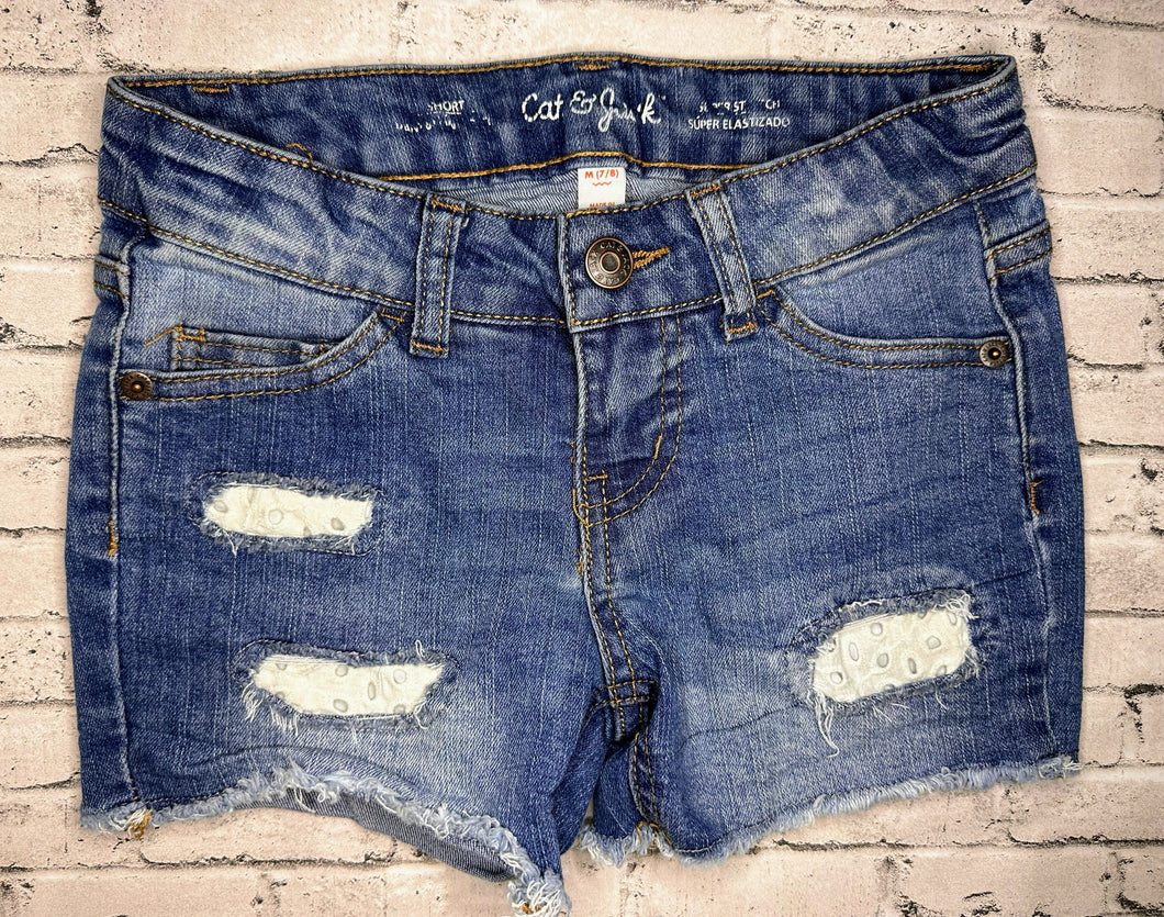 Cat & Jack: Ripped Denim Shorts- 7/8
