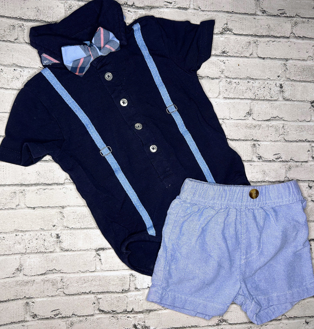 Andy & Evan: 3pc Blue Formal Set - 6/9m