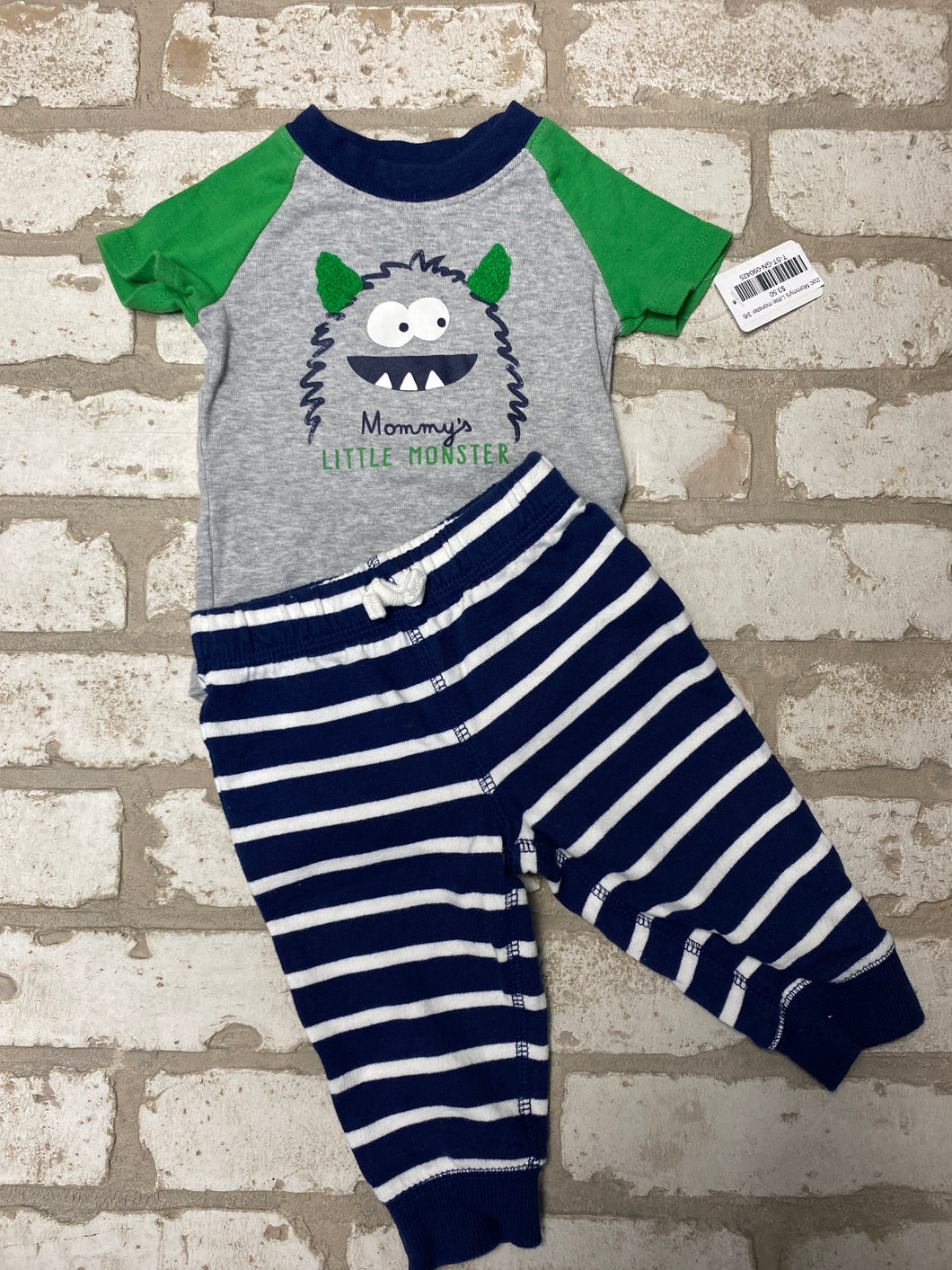 2pc Mommy's Little monster 3/6