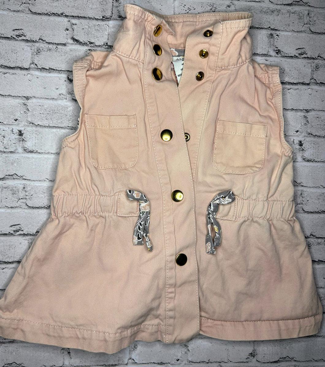 Aspen Kids: Pink Denim Vest- 24m