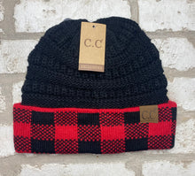 Load image into Gallery viewer, C.C. Buffalo Plaid Cuff Beanie NEW!
