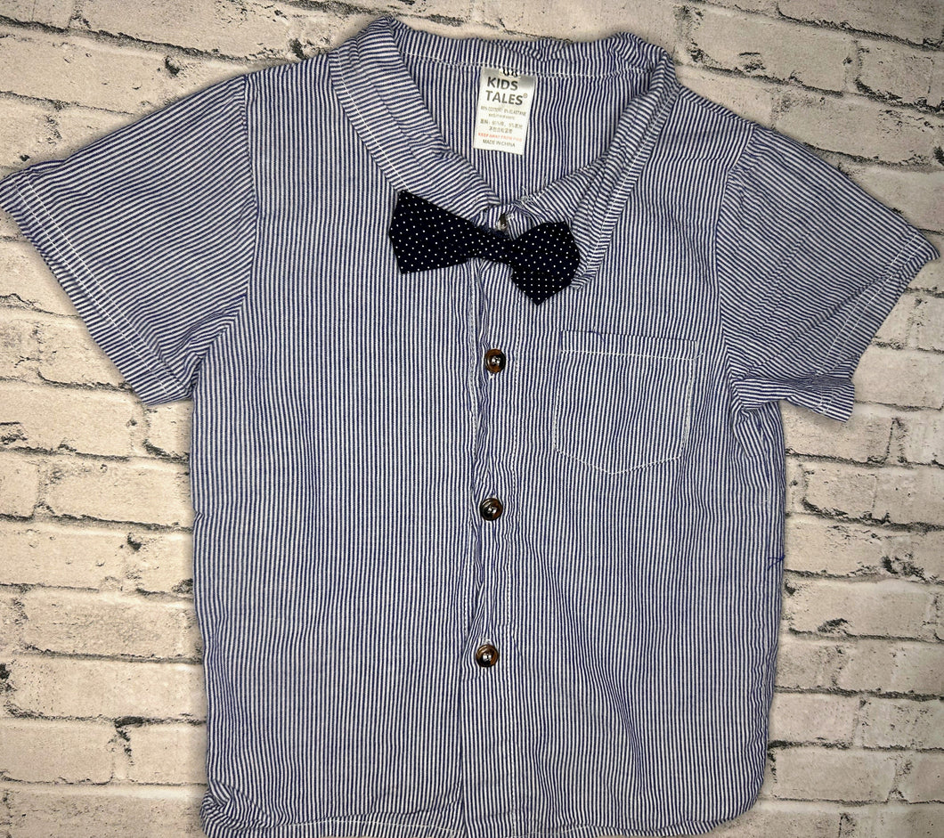 Kids Tales: Blue Stripe Button Up-90UK (2T)