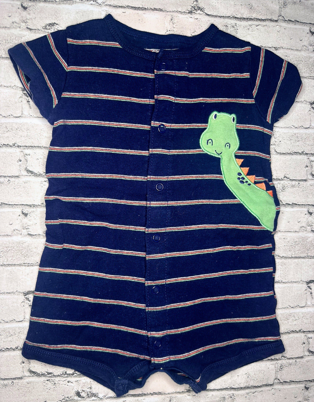 Carter’s: Stripe Dino Romper- 9m