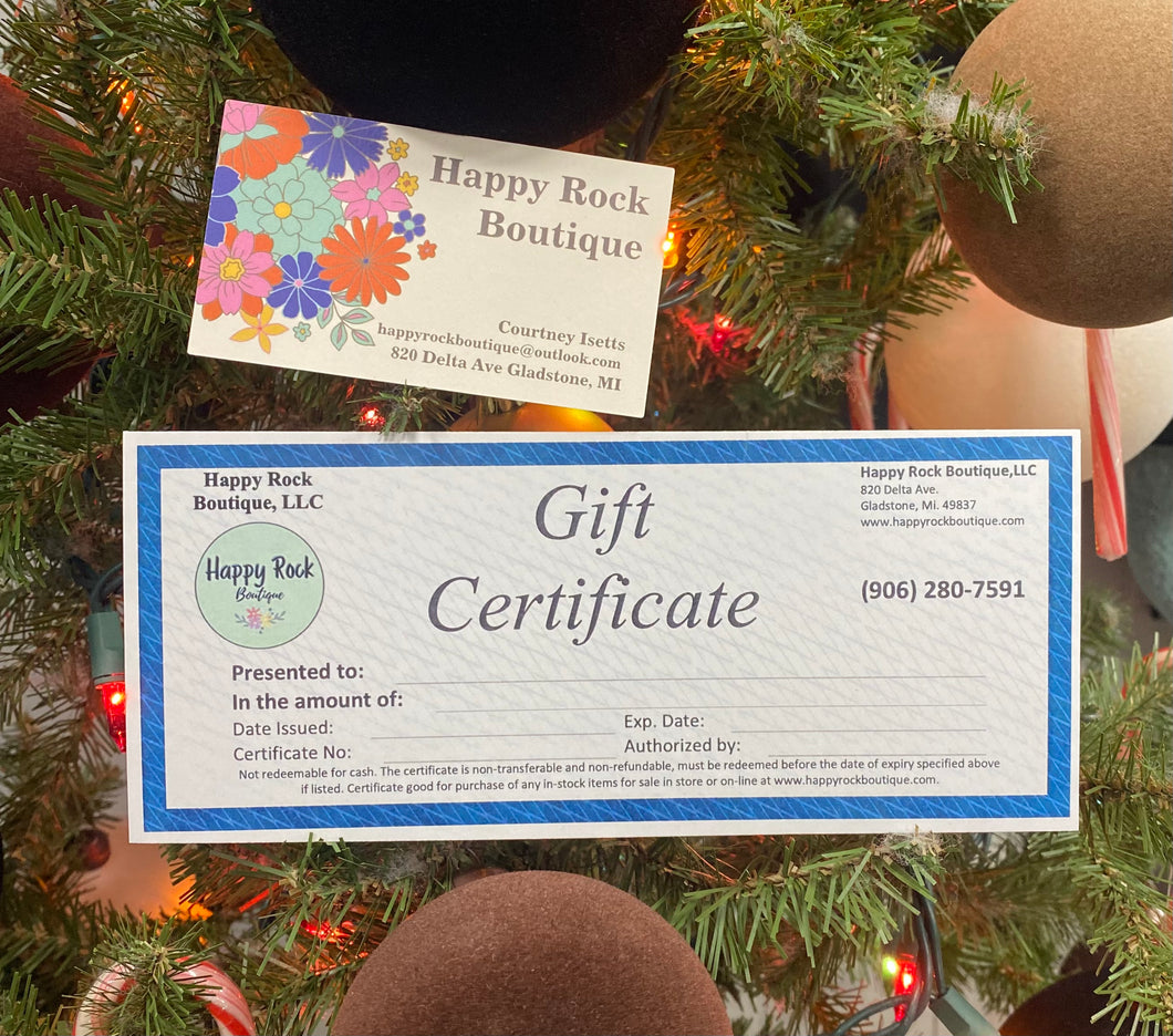 Happy Rock Boutique- GIFT CERTIFICATE