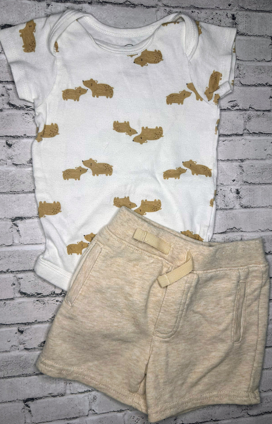 2pc Tan Bear Set- 12m