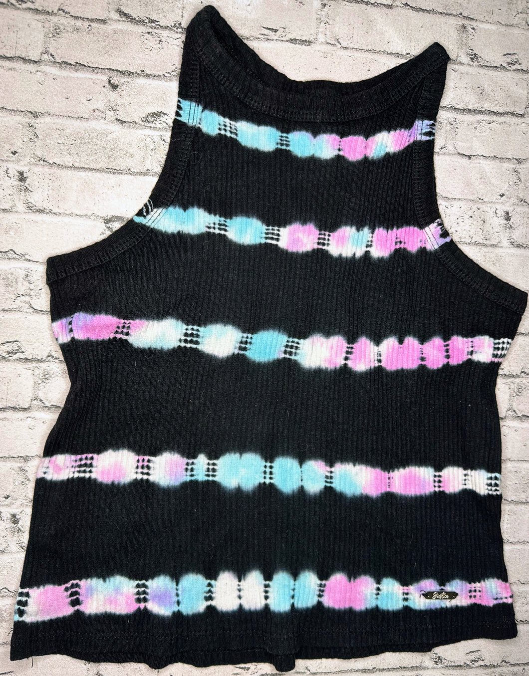 Justice: Black + Tie Dye Tank- 7/8