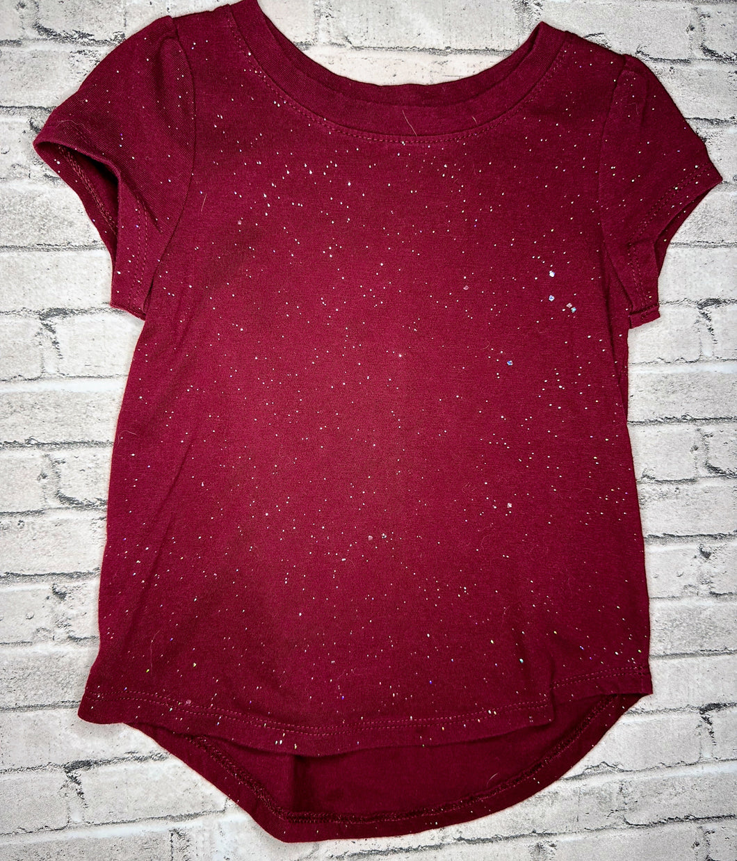 Cat & Jack: Maroon Sparkle Tee- 3T
