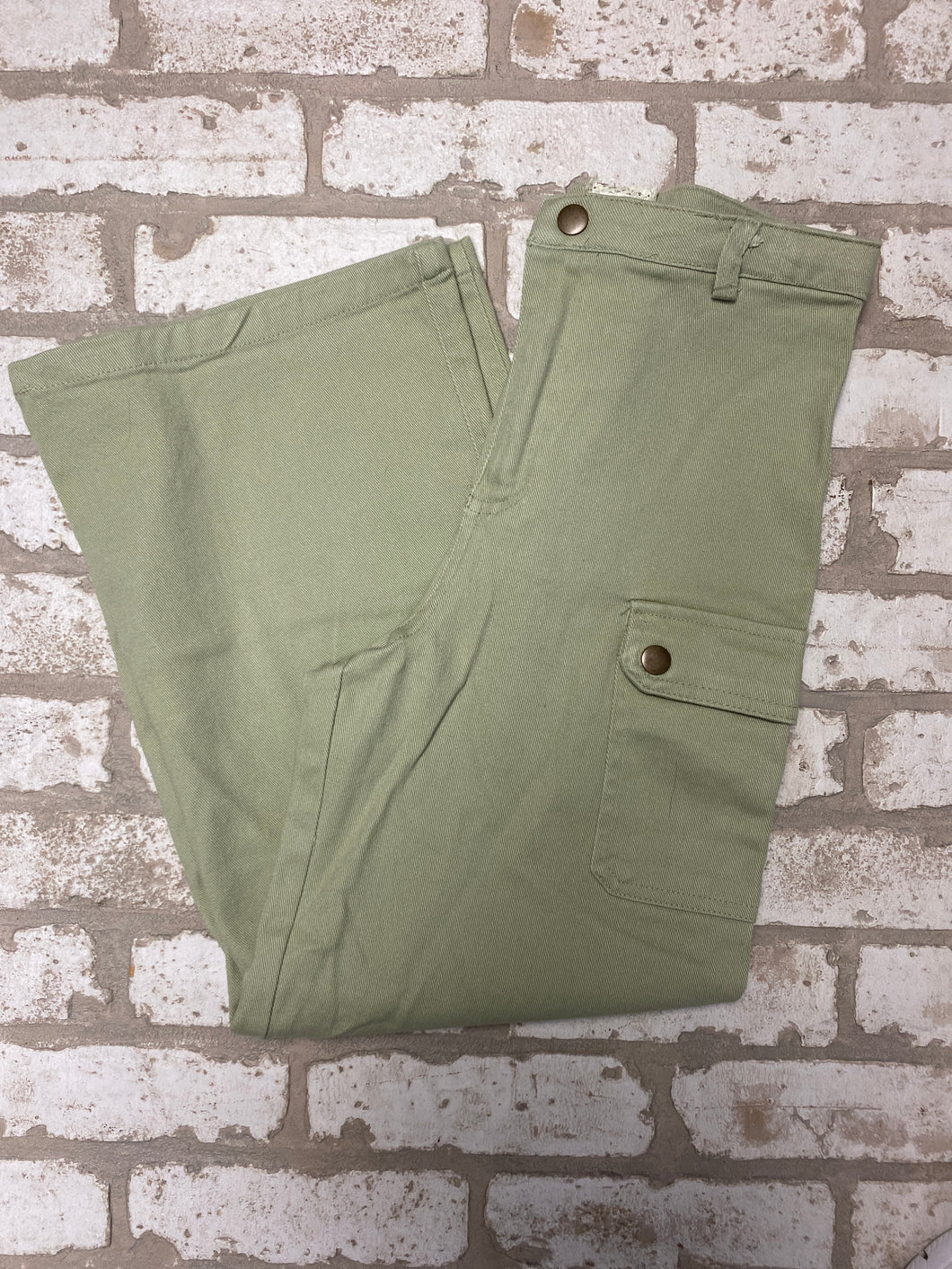 Girl's Cargo Pants Green (XL)