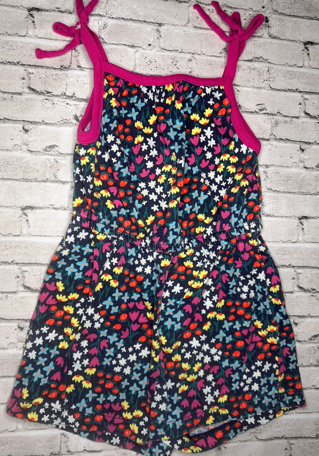 Falls Creek: Navy Floral Romper- 4T