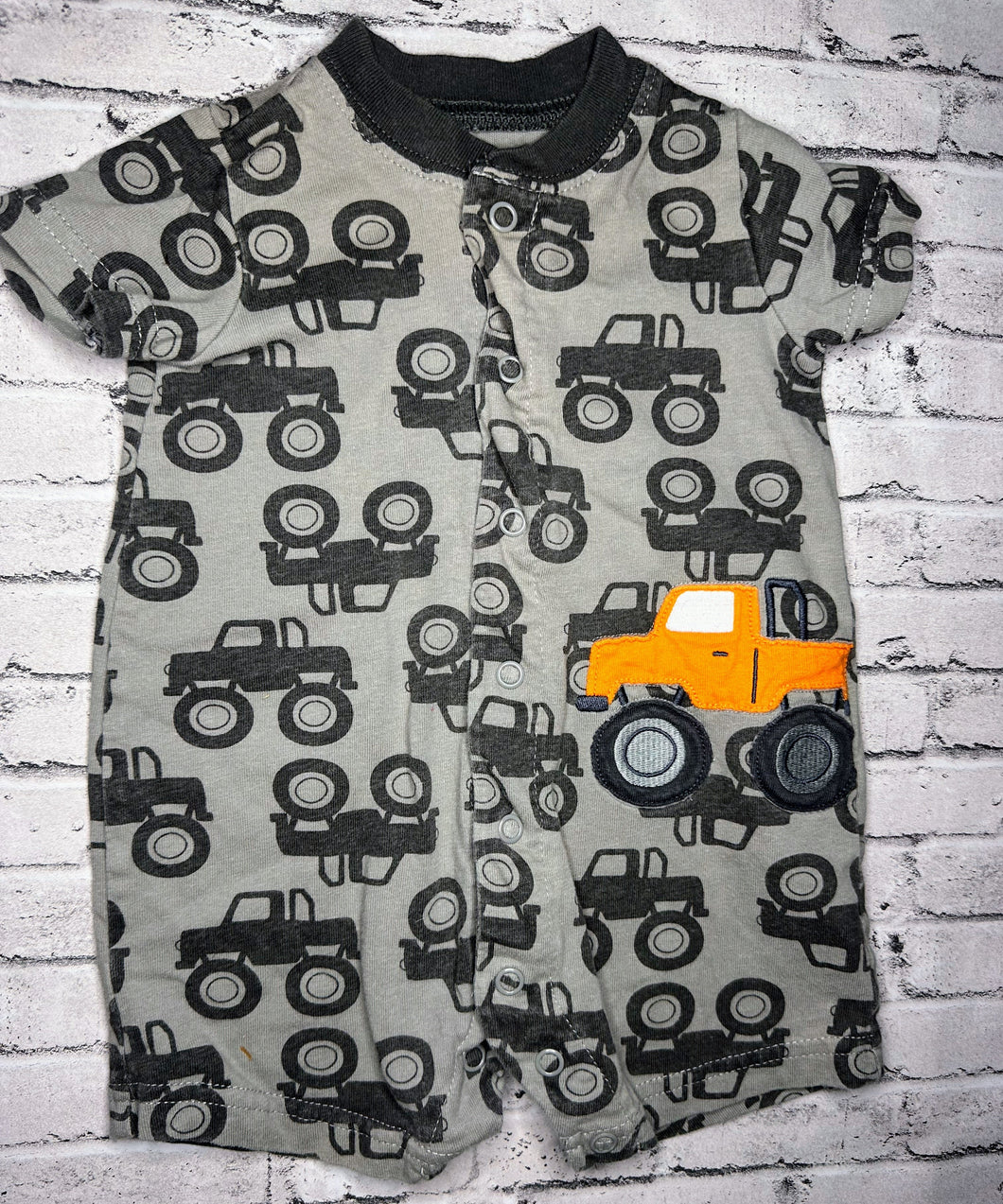 Carters: Truck Romper- 0/3m
