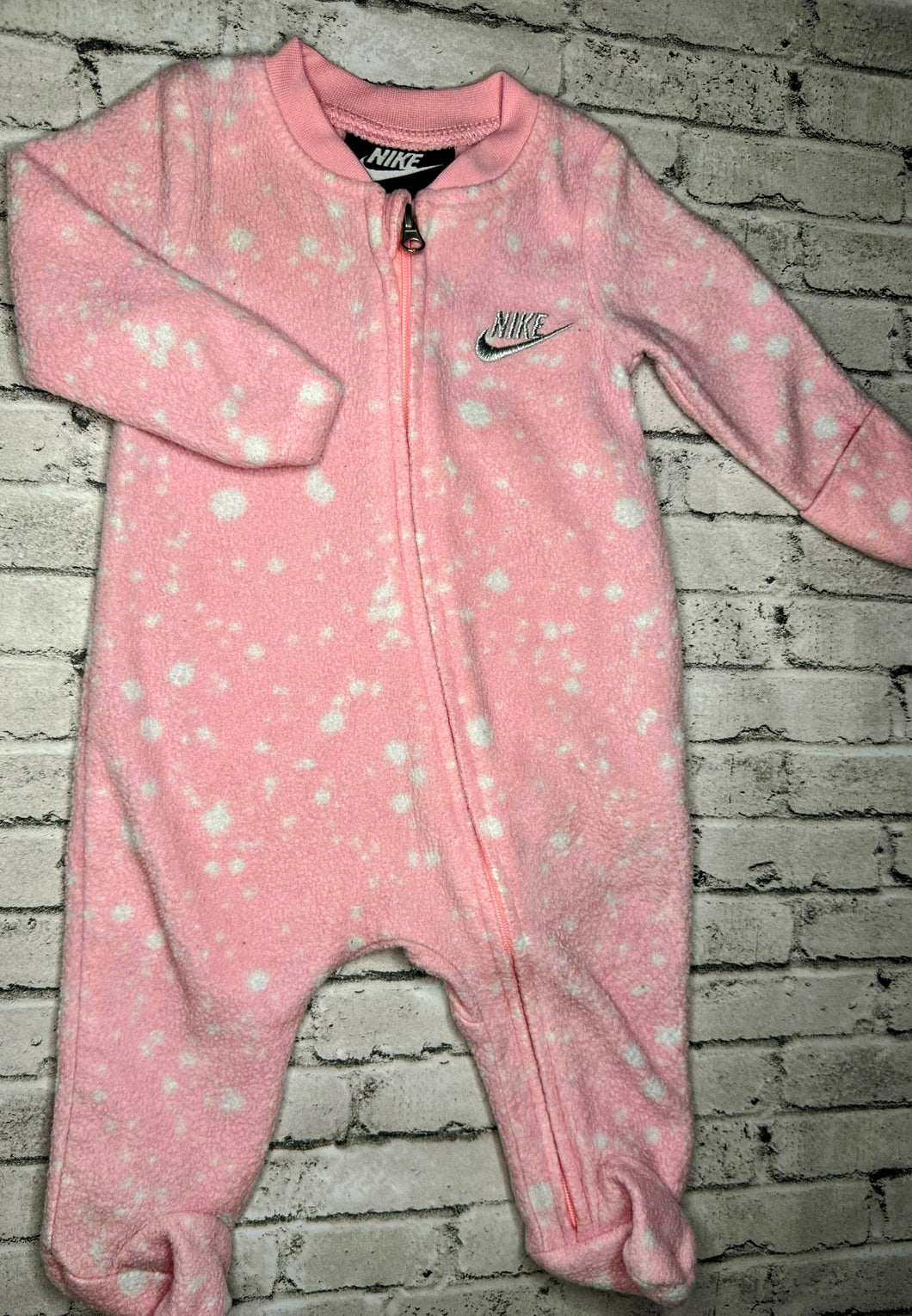 Nike: Pink Fleece Sleeper- Newborn