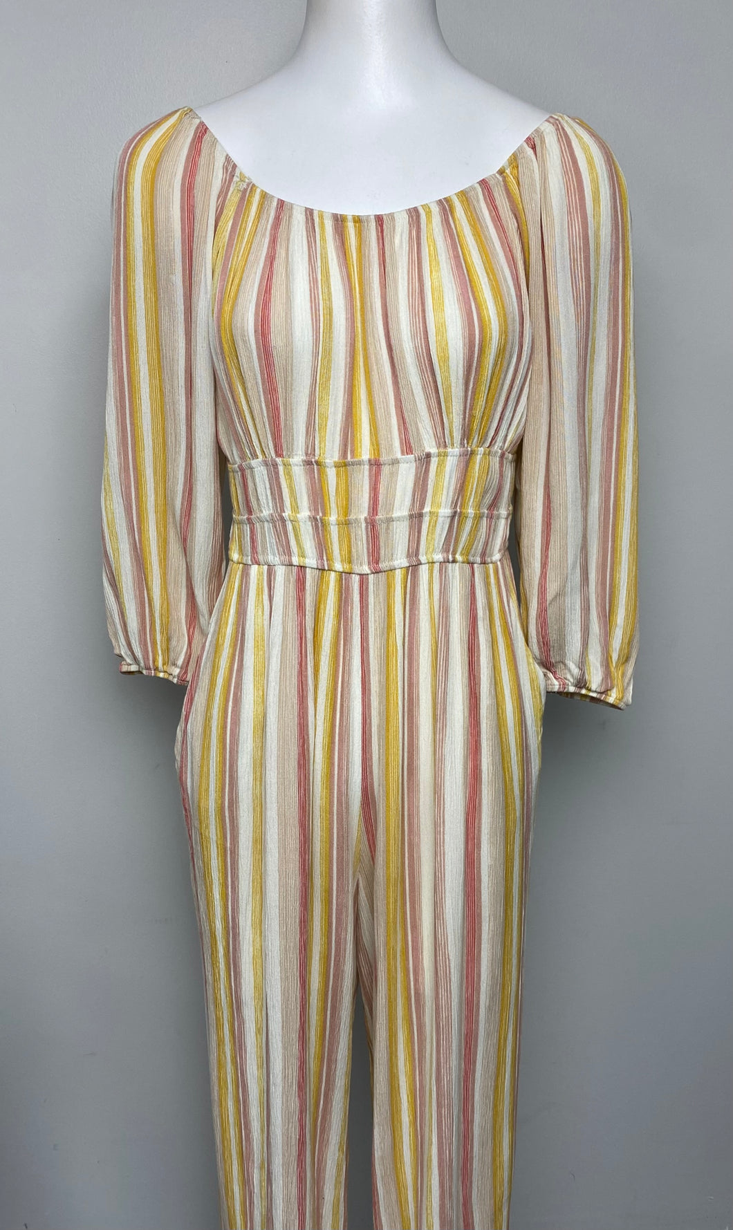 As U Wish Striped Jumpsuit- (L)