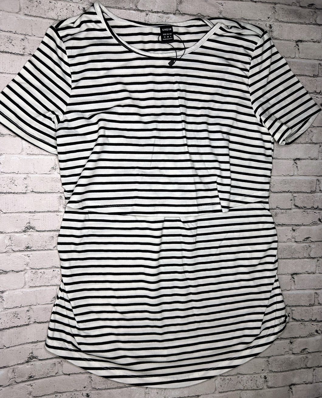 SHEIN: B&W Nursing Top- M