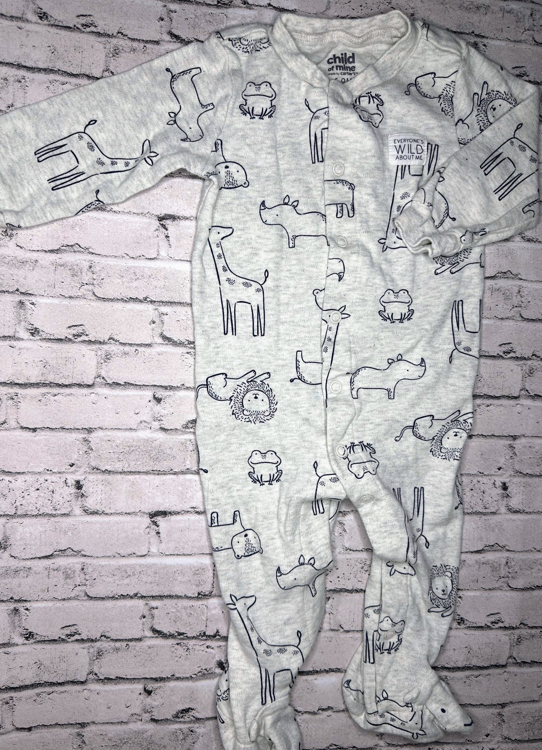Carter’s: Gray Animal Sleeper- 6/9m