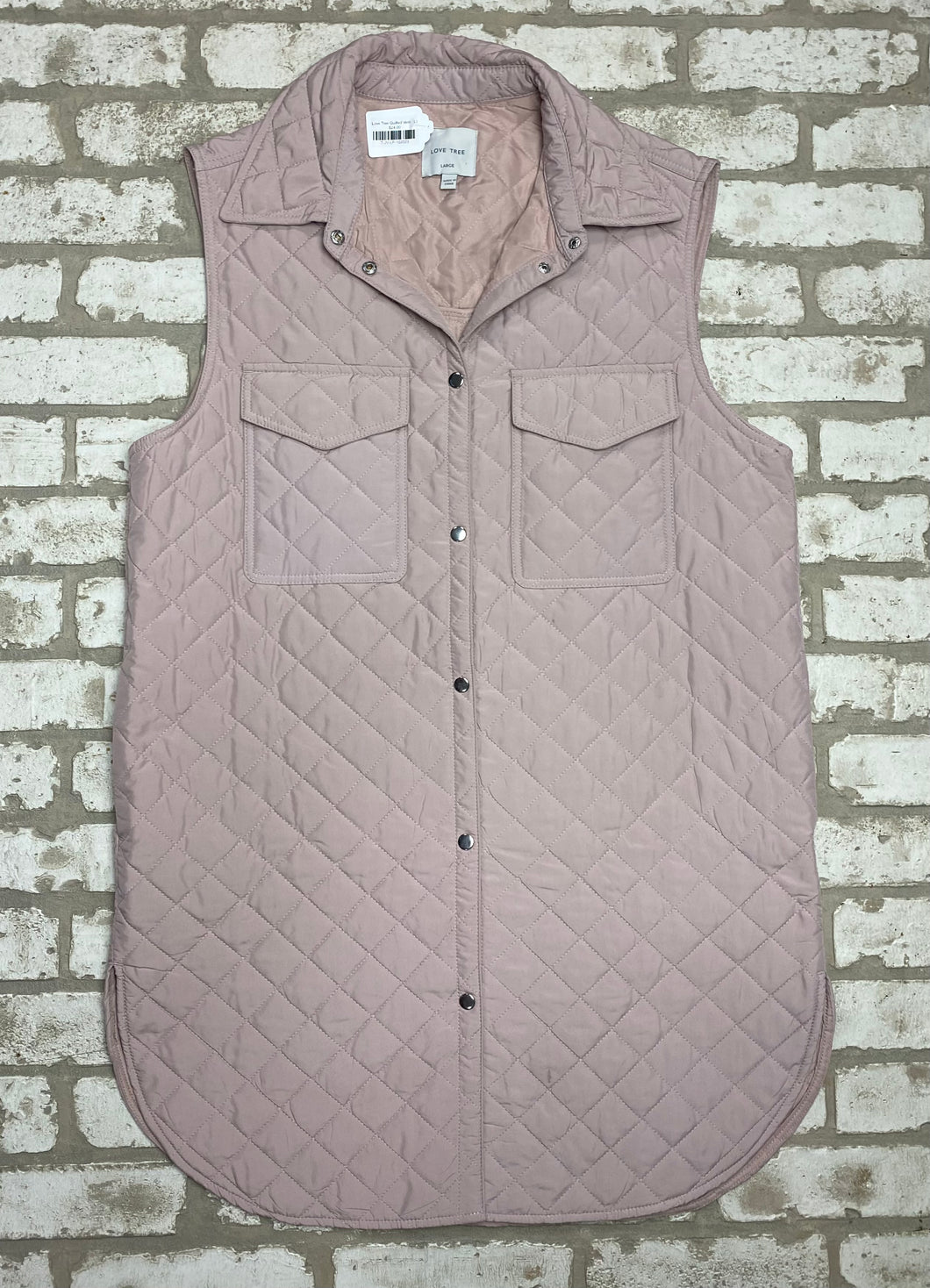 Love Tree Quilted Vest- (L)