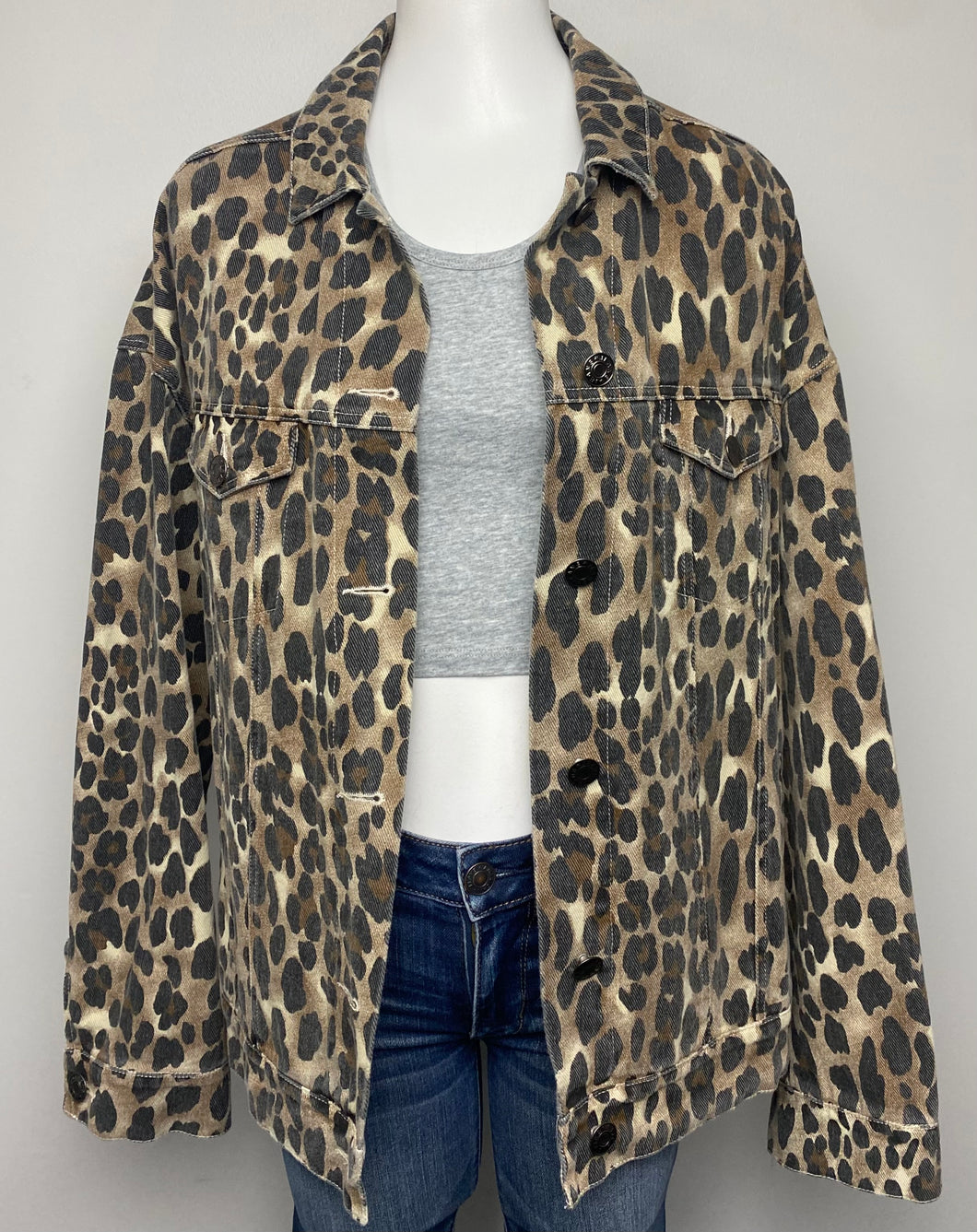Marcaron Leopard Jean Jacket- (L)