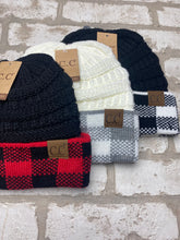 Load image into Gallery viewer, C.C. Buffalo Plaid Cuff Beanie NEW!

