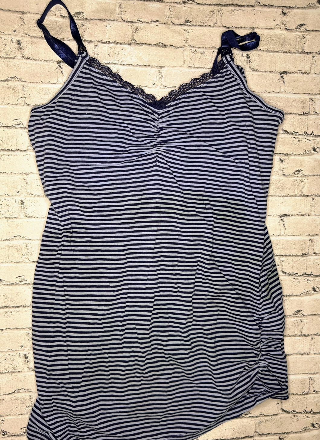 Motherhood Maternity: Navy Stripe Tank - Small