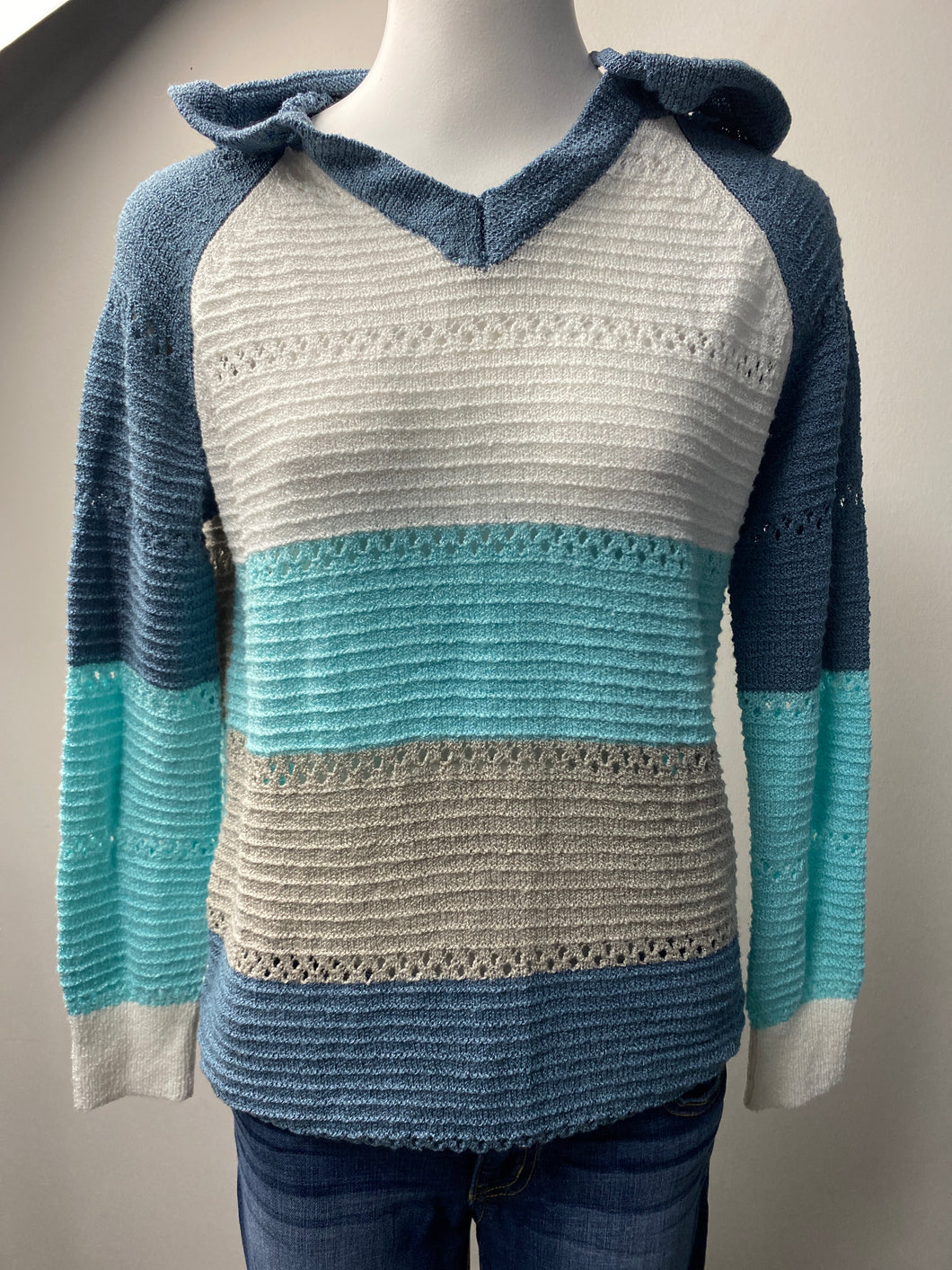 Striped Knit pullover sweater (M)