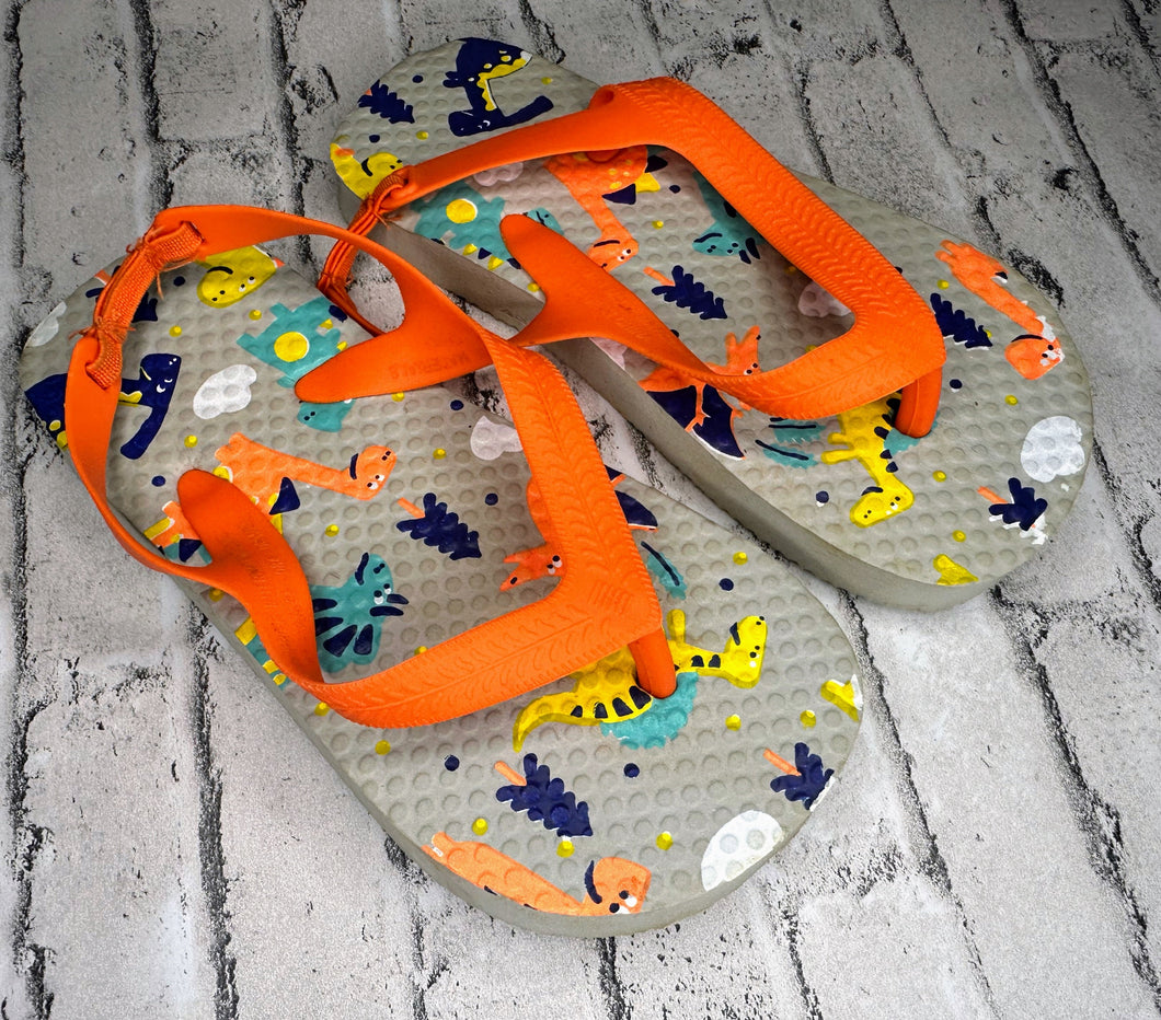 Dino Flip Flops- 9/10c