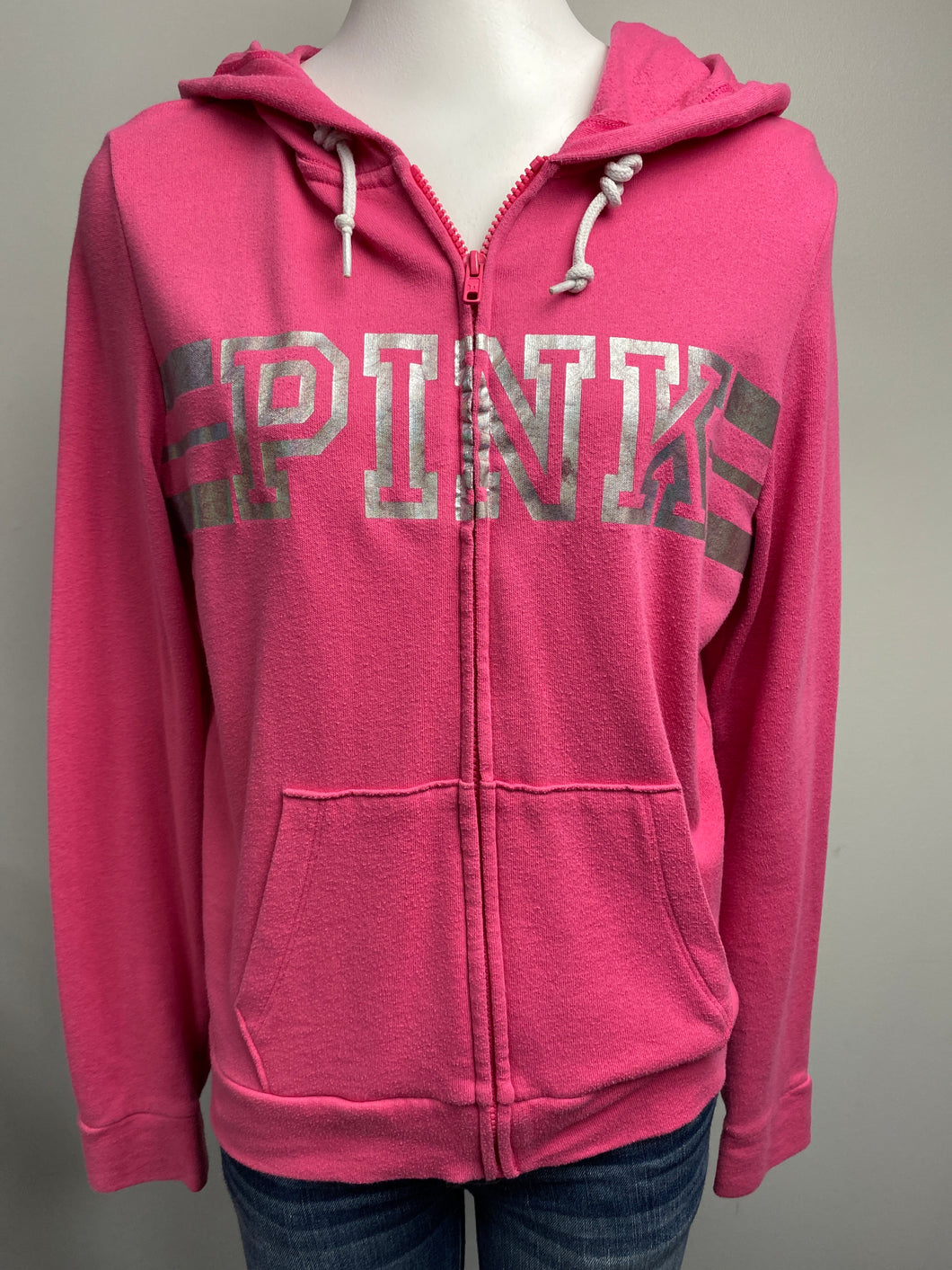 PINK Zip Up Hoodie (M)
