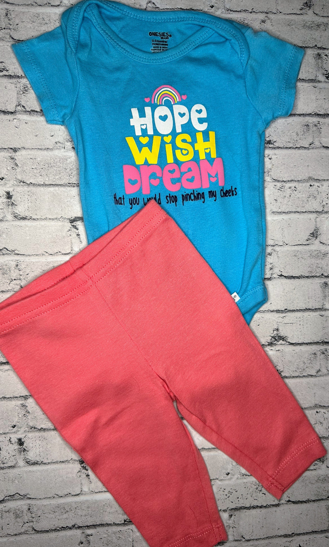 “Hope Wish Dream” 2pc Set- 0/3m
