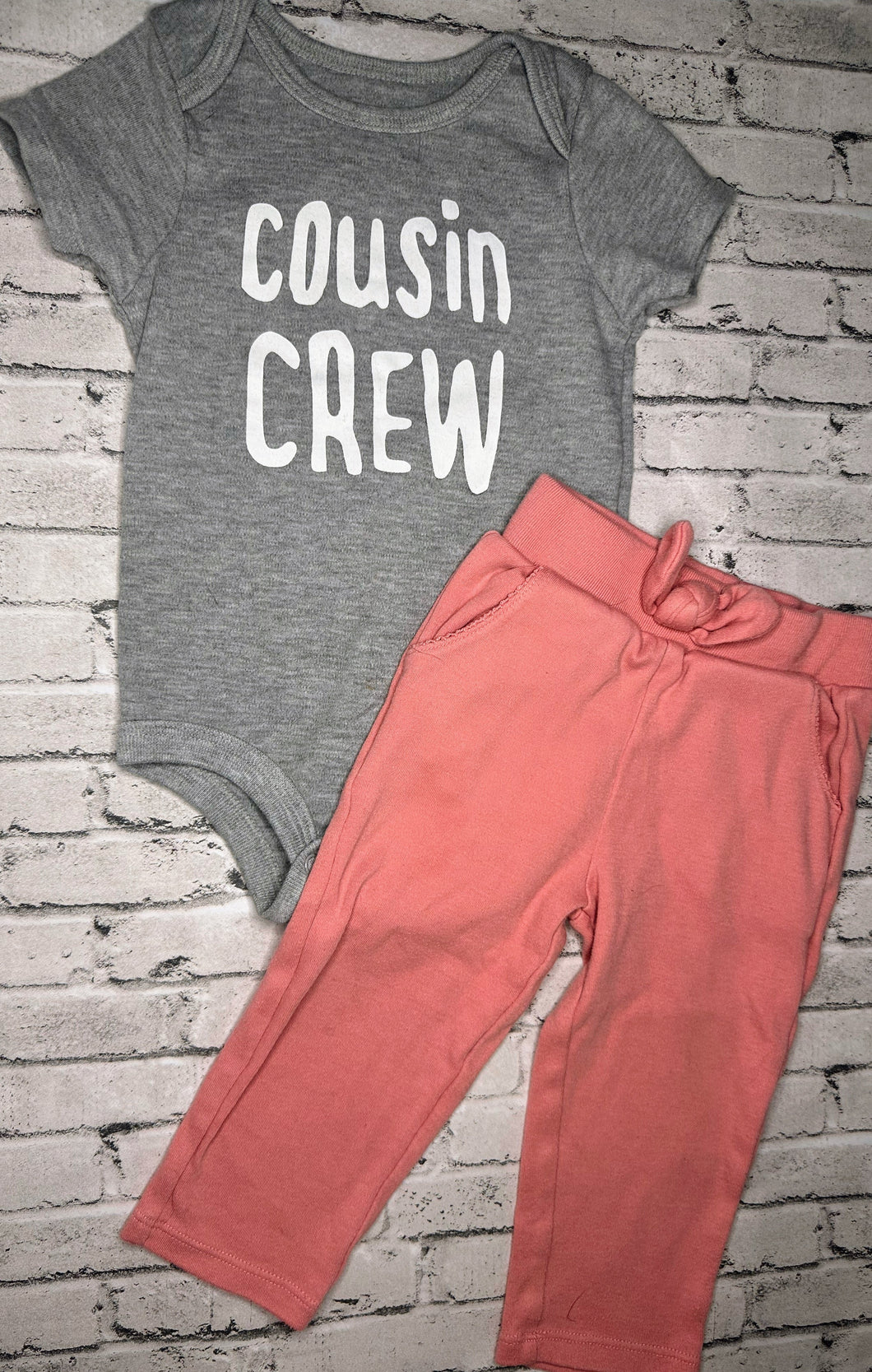 Lullaby: “Cousin Crew” Pink/Gray Set- 6/9m