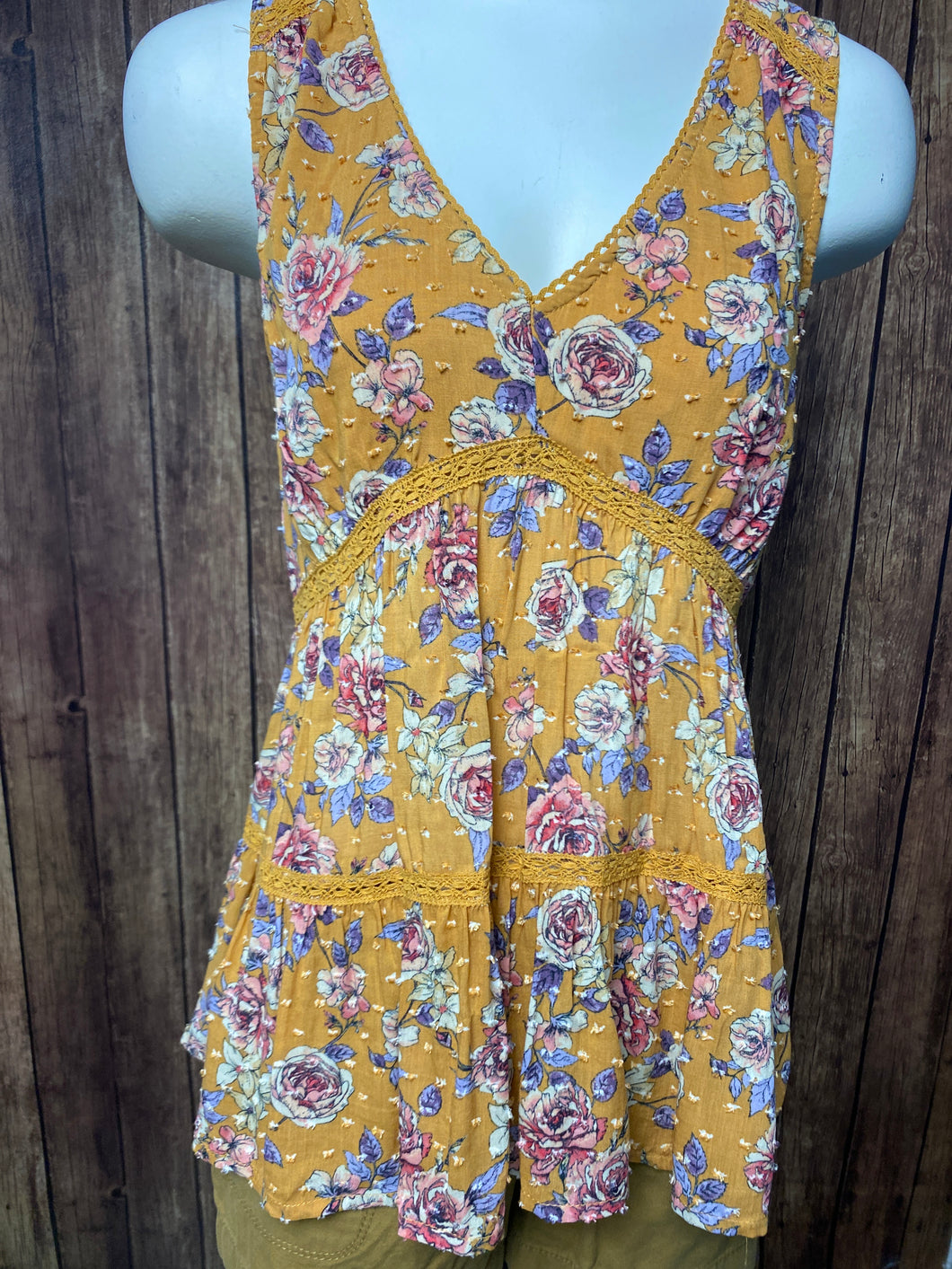 Rewind flower tank top (S)